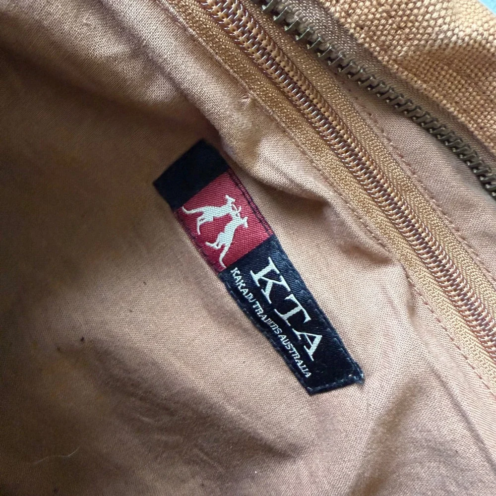 Kakadu Traders Australia Canvas Messenger Bag Tan Leather Trim Outdoor Equipment